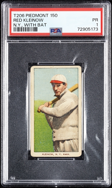 1909-11 T206 Red Kleinow New York, With Bat PSA 1