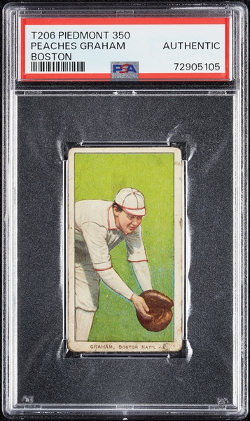 1909-11 T206 Peaches Graham Boston PSA Authentic