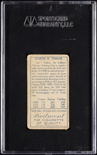 1911 T205 Gold Border Joe Tinker PSA 2