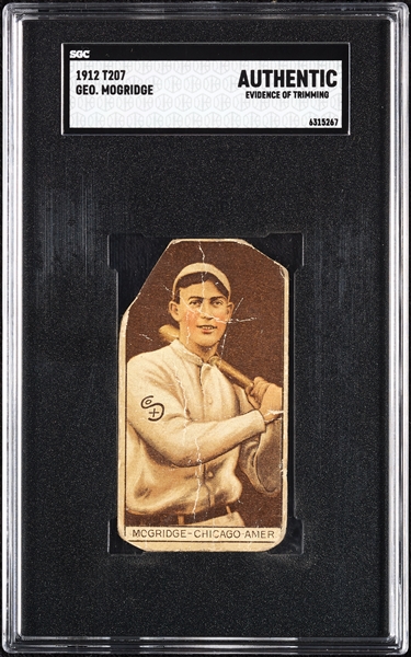 1912 T207 Brown Background George Mogridge SGC Authentic