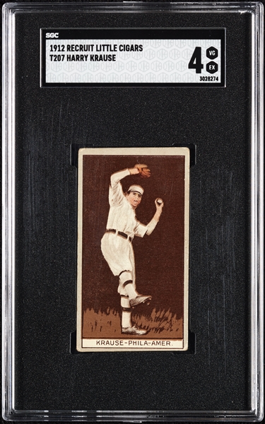 1912 T207 Brown Background Harry Krause SGC 4