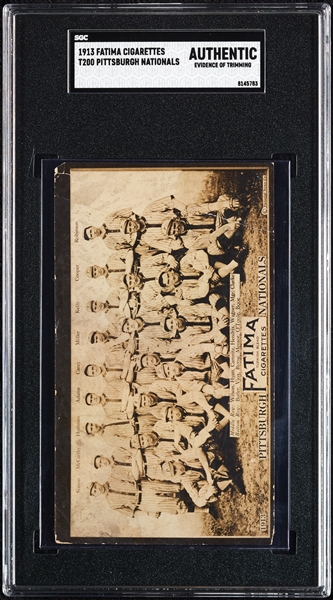 1913 T200 Fatima Pittsburgh Nationals SGC Authentic