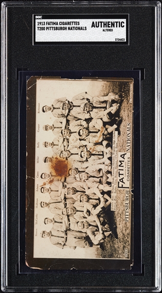 1913 T200 Fatima Pittsburgh Nationals SGC Authentic