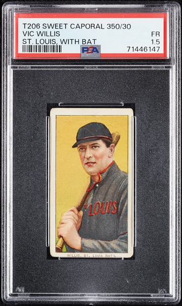 1909-11 T206 Vic Willis St. Louis, With Bat PSA 1.5