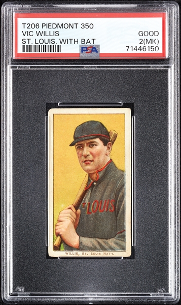 1909-11 T206 Vic Willis St. Louis, With Bat PSA 2 (MK)