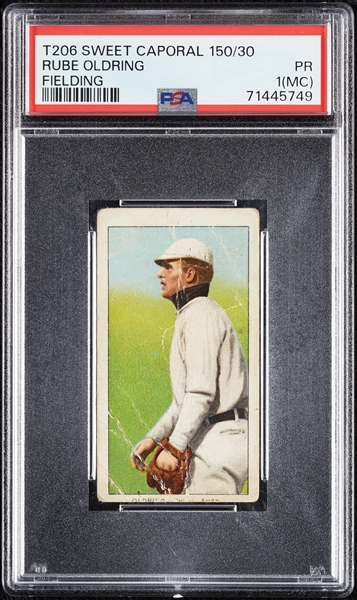 1909-11 T206 Rube Oldring Fielding PSA 1 (MC)