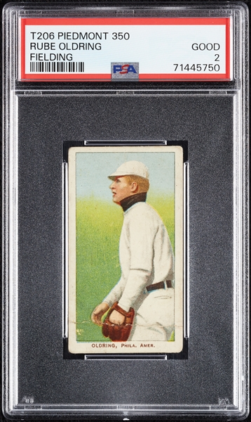 1909-11 T206 Rube Oldring Fielding PSA 2