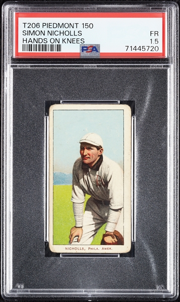 1909-11 T206 Simon Nicholls Hands On Knees PSA 1.5