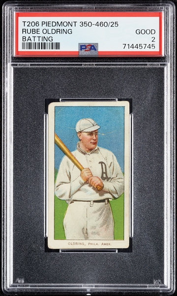 1909-11 T206 Rube Oldring Batting PSA 2