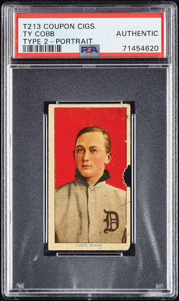 1914 T213 Coupon Cigarettes (Type 2) Ty Cobb Portrait PSA Authentic