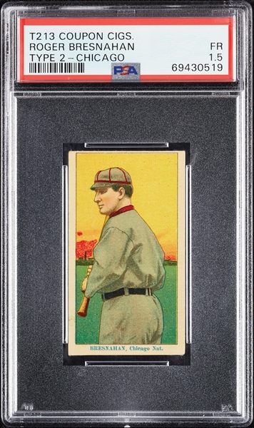 1914 T213 Coupon Cigarettes (Type 2) Roger Bresnahan Chicago PSA 1.5