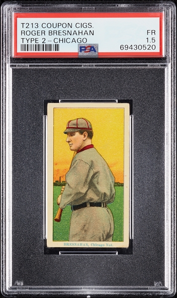 1914 T213 Coupon Cigarettes (Type 2) Roger Bresnahan Chicago PSA 1.5