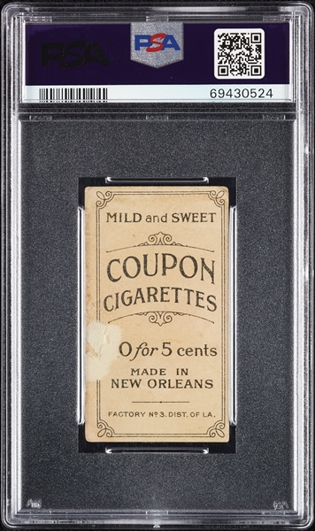 1914 T213 Coupon Cigarettes (Type 2) Roger Bresnahan Toledo PSA 1.5