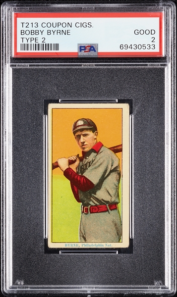 1914 T213 Coupon Cigarettes (Type 2) Bobby Byrne PSA 2