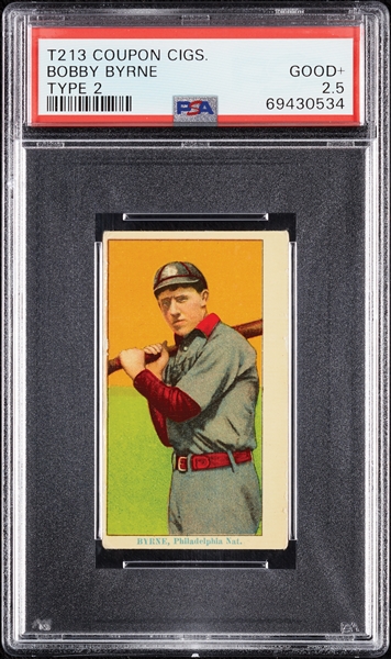 1914 T213 Coupon Cigarettes (Type 2) Bobby Byrne PSA 2.5