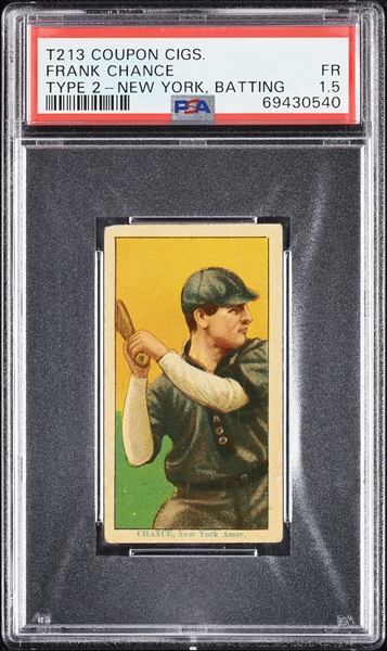 1914 T213 Coupon Cigarettes (Type 2) Frank Chance New York, Batting PSA 1.5