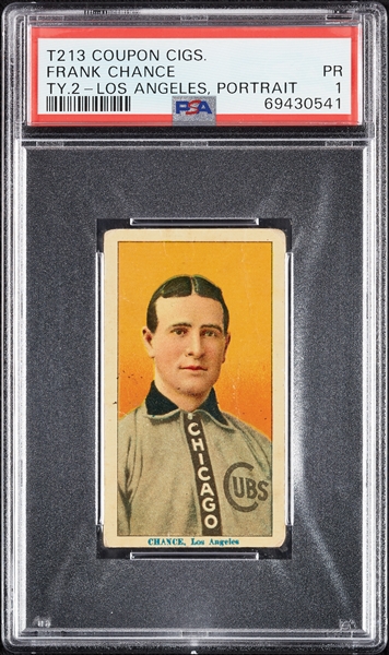 1914 T213 Coupon Cigarettes (Type 2) Frank Chance Los Angeles, Portrait PSA 1