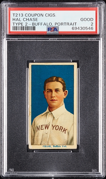 1914 T213 Coupon Cigarettes (Type 2) Hal Chase Buffalo, Portrait PSA 2