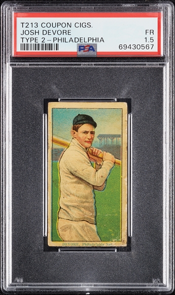 1914 T213 Coupon Cigarettes (Type 2) Josh Devore Philadelphia PSA 1.5