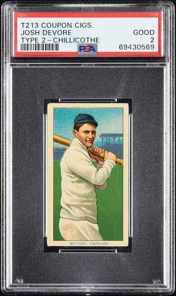 1914 T213 Coupon Cigarettes (Type 2) Josh Devore Chillicothe PSA 2