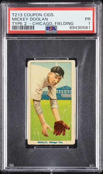 1914 T213 Coupon Cigarettes (Type 2) Mickey Doolan Chicago, Fielding PSA 1