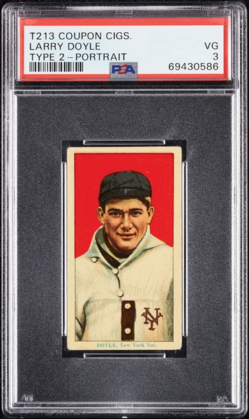 1914 T213 Coupon Cigarettes (Type 2) Larry Doyle Portrait PSA 3