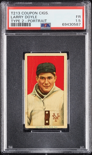 1914 T213 Coupon Cigarettes (Type 2) Larry Doyle Portrait PSA 1.5