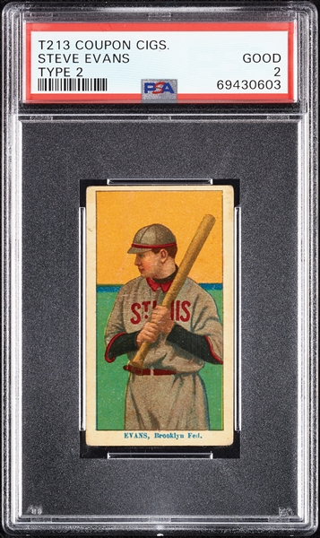 1914 T213 Coupon Cigarettes (Type 2) Steve Evans PSA 2