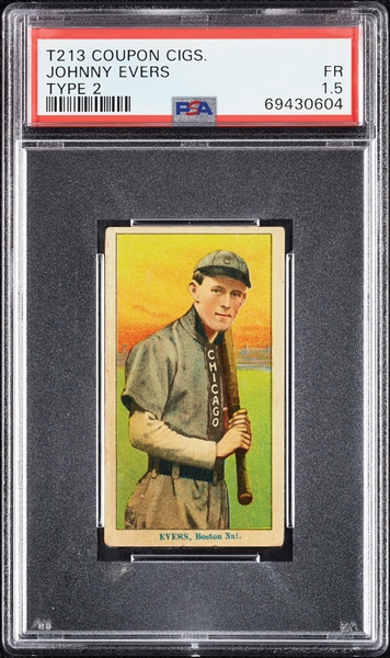 1914 T213 Coupon Cigarettes (Type 2) Johnny Evers PSA 1.5