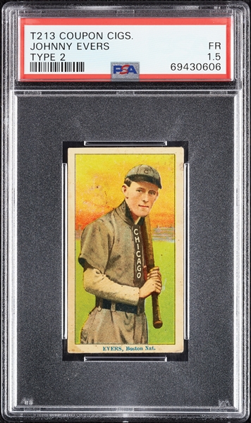 1914 T213 Coupon Cigarettes (Type 2) Johnny Evers PSA 1.5