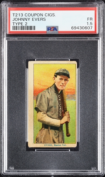 1914 T213 Coupon Cigarettes (Type 2) Johnny Evers PSA 1.5