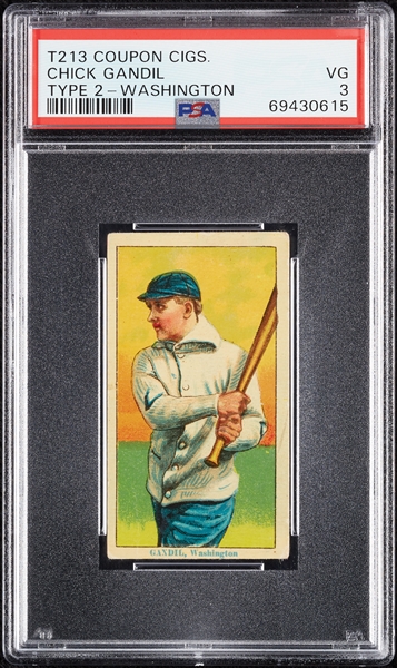 1914 T213 Coupon Cigarettes (Type 2) Chick Gandil Washington PSA 3