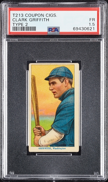 1914 T213 Coupon Cigarettes (Type 2) Clark Griffith PSA 1.5