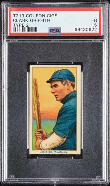 1914 T213 Coupon Cigarettes (Type 2) Clark Griffith PSA 1.5