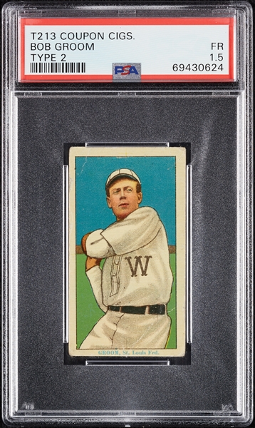 1914 T213 Coupon Cigarettes (Type 2) Bob Groom PSA 1.5