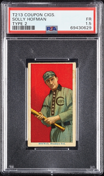 1914 T213 Coupon Cigarettes (Type 2) Solly Hofman PSA 1.5