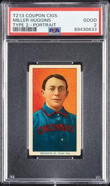 1914 T213 Coupon Cigarettes (Type 2) Miller Huggins Portrait PSA 2