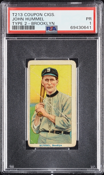 1914 T213 Coupon Cigarettes (Type 2) John Hummel Brooklyn PSA 1