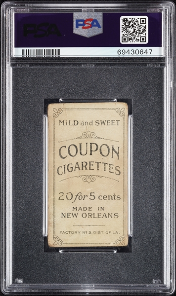 1914 T213 Coupon Cigarettes (Type 2) Hughie Jennings One Hand Showing PSA 1 (MC)