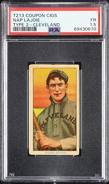 1914 T213 Coupon Cigarettes (Type 2) Nap Lajoie Cleveland PSA 1.5