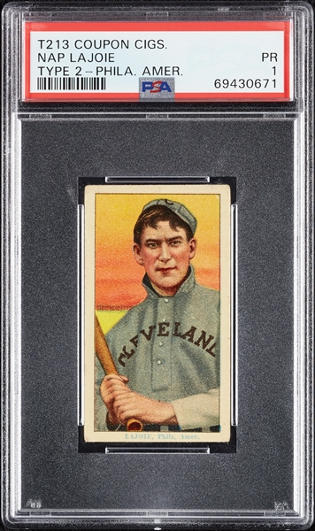 1914 T213 Coupon Cigarettes (Type 2) Nap Lajoie Phila. Amer. PSA 1