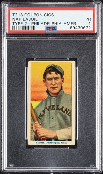 1914 T213 Coupon Cigarettes (Type 2) Nap Lajoie Philadelphia Amer. PSA 1