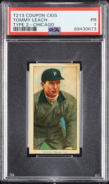 1914 T213 Coupon Cigarettes (Type 2) Tommy Leach Chicago PSA 1