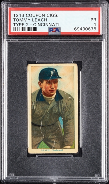 1914 T213 Coupon Cigarettes (Type 2) Tommy Leach Cincinnati PSA 1