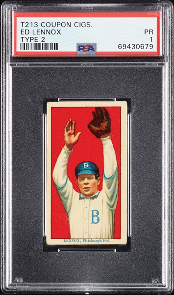 1914 T213 Coupon Cigarettes (Type 2) Ed Lennox PSA 1
