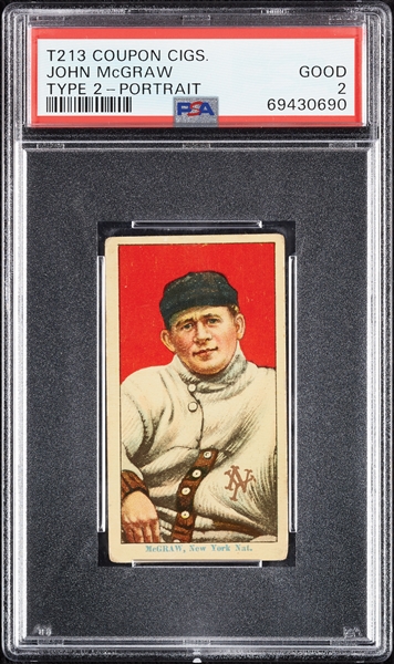 1914 T213 Coupon Cigarettes (Type 2) John McGraw Portrait PSA 2