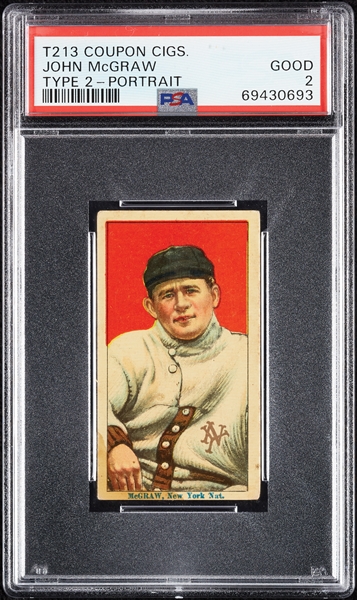 1914 T213 Coupon Cigarettes (Type 2) John McGraw Portrait PSA 2