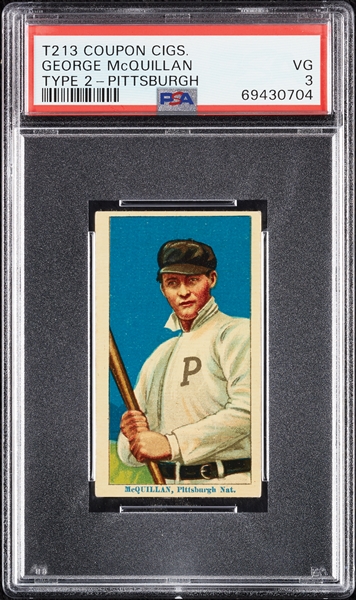 1914 T213 Coupon Cigarettes (Type 2) George McQuillan Pittsburgh PSA 3