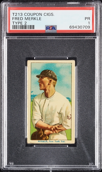 1914 T213 Coupon Cigarettes (Type 2) Fred Merkle PSA 1