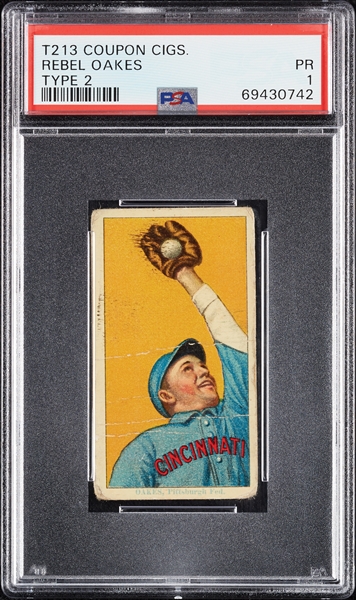 1914 T213 Coupon Cigarettes (Type 2) Rebel Oakes PSA 1